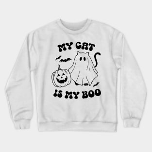 My Cat Is My Boo, Ghost Cat, Halloween Crewneck Sweatshirt